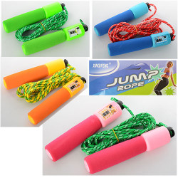 Скакалка MS 0821 250см, веревка резина, фомов.ручки, счетчик BOC081822