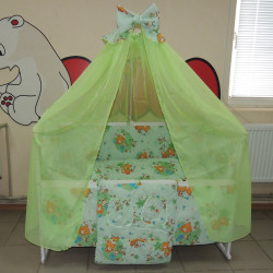 Комплект для сна новорожденного из 16 предметов! Кроватка-маятник + все необходимое для сна + Подарок!