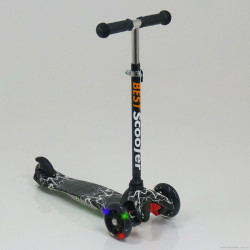 Самокат трехколесный 1287, рег. высота, свет, колеса PU