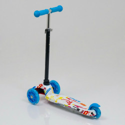 Самокат трехколесный 1291, рег. высота, свет, колеса PU