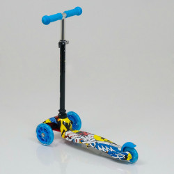 Самокат трехколесный 1292, рег. высота, свет, колеса PU