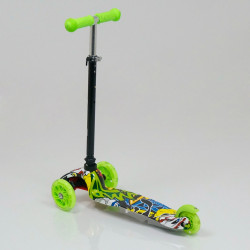 Самокат трехколесный 1293, рег. высота, свет, колеса PU