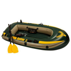 Надувная лодка двухместная Intex 68347 + вёсла+ насос