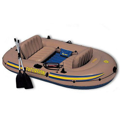 Надувная трехместная лодка Intex 68319 с сидениями и насосом 262х157x42см