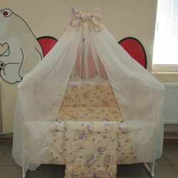 Детское постельное белье бежевое Мишка с медом Gold 9 в 1