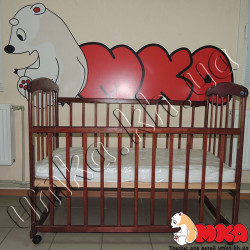 Детская кроватка Наталка темная качалка+колеса