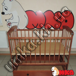 ДЕТСКАЯ КРОВАТКА-МАЯТНИК НАТАЛКА ТЁМНАЯ С ЯЩИКОМ