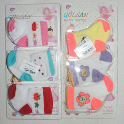 Носочки в роддом Турция в упаковке 3 шт. от 0 до 1 мес. для девочек