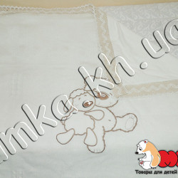 Детский трикотажный плед c кружевом Bepino