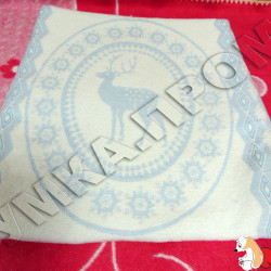 Детский махровый плед с Оленем, голубой, Турция