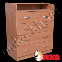 Комод с пеленаторм (3+2 ящика) ольха