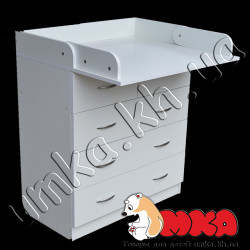 Комод с пеленальным столиком (3+2 ящика) белый