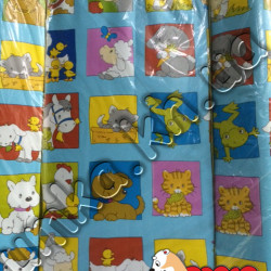 Пеленатор на кроватку Голубой Звери в квадратиках