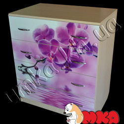 Комод на 4 ящика (светлый) с фотопринтом 