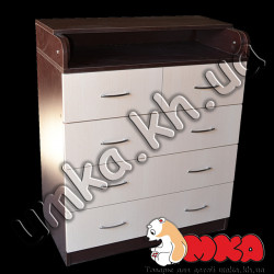 Комод с пеленатором (темный+светлый)