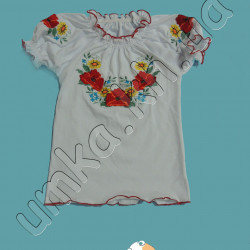 Вышиванка белая (рукав короткий) р.34