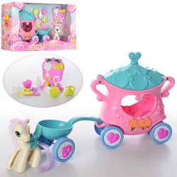 Карета 373 (24шт) LP, с прицепом, 29см, лошадка 8см, аксессуары, в кор-ке, 35-20-10см BOC102505