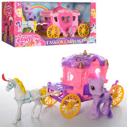 Карета DN833-834-PO (36шт) LP, с лошадью,33,5см,лошадка10см,зв,св,2 вида,на бат-ке,в кор,37-18-13см BOC101620