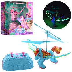 Лошадка BF-129 (12шт) LP, летает,2в1(реагир на руку и базу),аккум,свет, 2 цвета,в кор-ке, 22-26-17см BOC101215