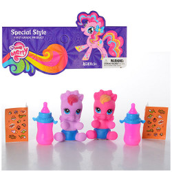 Лошадка P138 (300шт) LP, 8см, свет, бутылочка, наклейки, 2 цвета, в кульке, 11-17-4см BOC097333