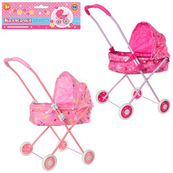 Коляска M 0356 U/R (18шт) для куклы,жел,классика,69-65-36см,выс.до ручки 67см,2 вида,в кульке BOC006818