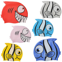 Шапочка для плавания MS 1020 (144шт) 2вида,6цветов,в кульке, 21,5-18см BOC083121