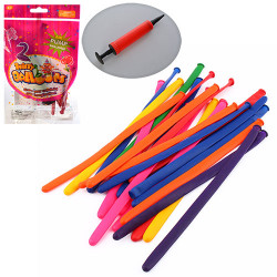 Шарики надувные MK 0723 (96шт) для моделирования, с насосом, 25шт в кульке, 14-25-3см BOC100467