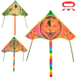 Воздушный змей M 2981 (100шт) ширина93см,длина52см(120см с хвос),струна30м,3вида,в кульке,9-67-0,5см BOC101736