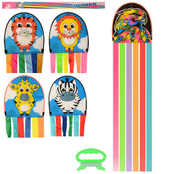 Воздушный змей M 2982 (100шт) ширина33см,длина220см,струна30м,5видов,в кульке,36-38-0,5см BOC101197