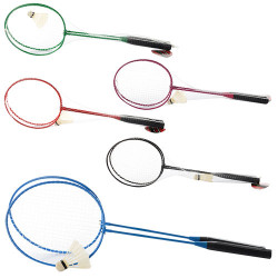 Бадминтон железный MS 0755 (50шт) ракетки 2шт, волан, 5 цветов, в сетке, 64,5-20,5-4,5см BOC099218