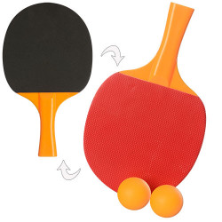 Ракетка MS 0763 (50шт) 1шт,EVA+рез-пупыр,толщ.0,9см,руч.пластик,2бесшов.шарика40мм,в куль,17-29-5см BOC101211