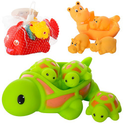 Животное 6327-1-2-8 (180шт) для купания, пищалка, 4шт, 3 вида, в сетке, 15-8-11см BOC076155