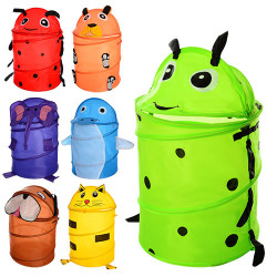 Корзина для игрушек M 1039 (50шт) животное,диам.37см,выс47/57см,крыш-липуч,7вид,в кульке,39-39-2см BOC074394